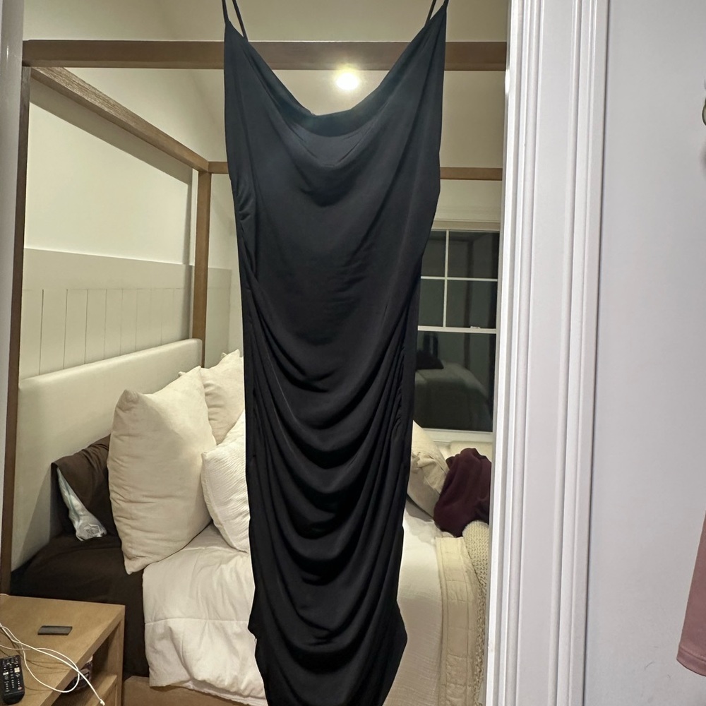 Elegant Black Draped Dress